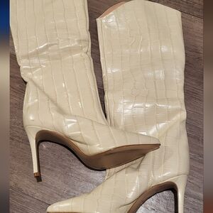 Crocodile Knee High Boots